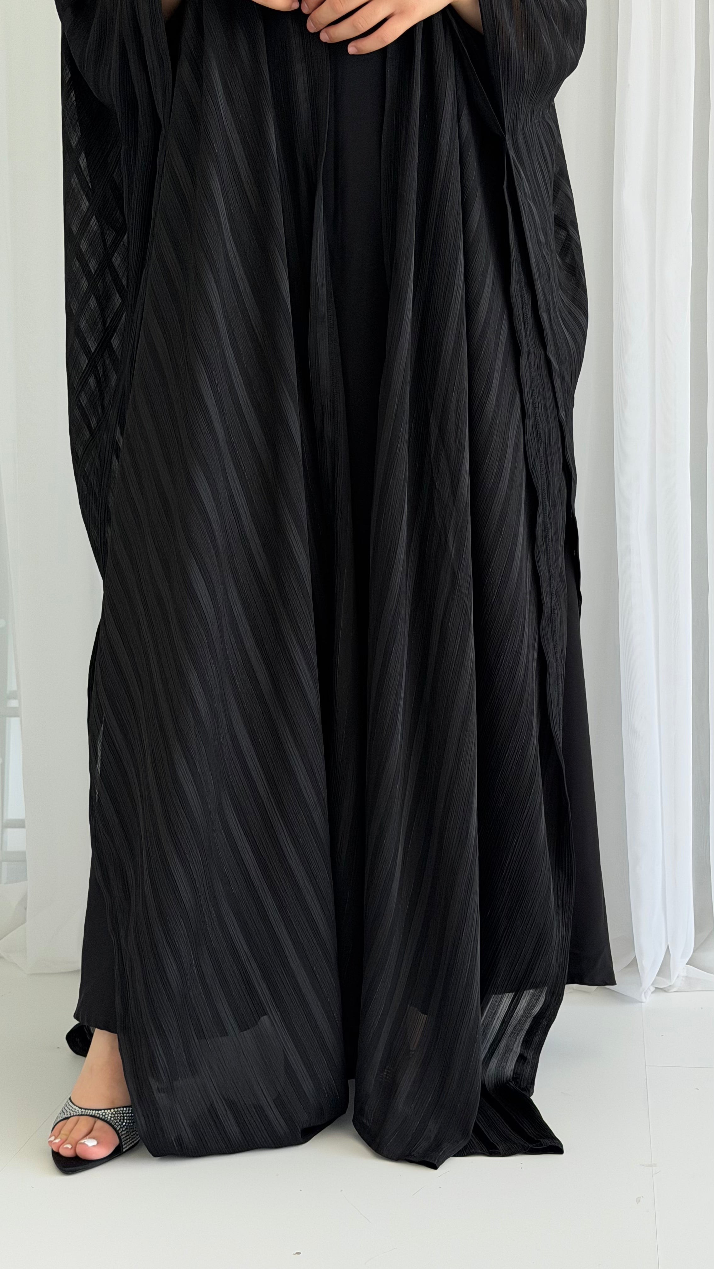 Stripe Black Wrap Abaya
