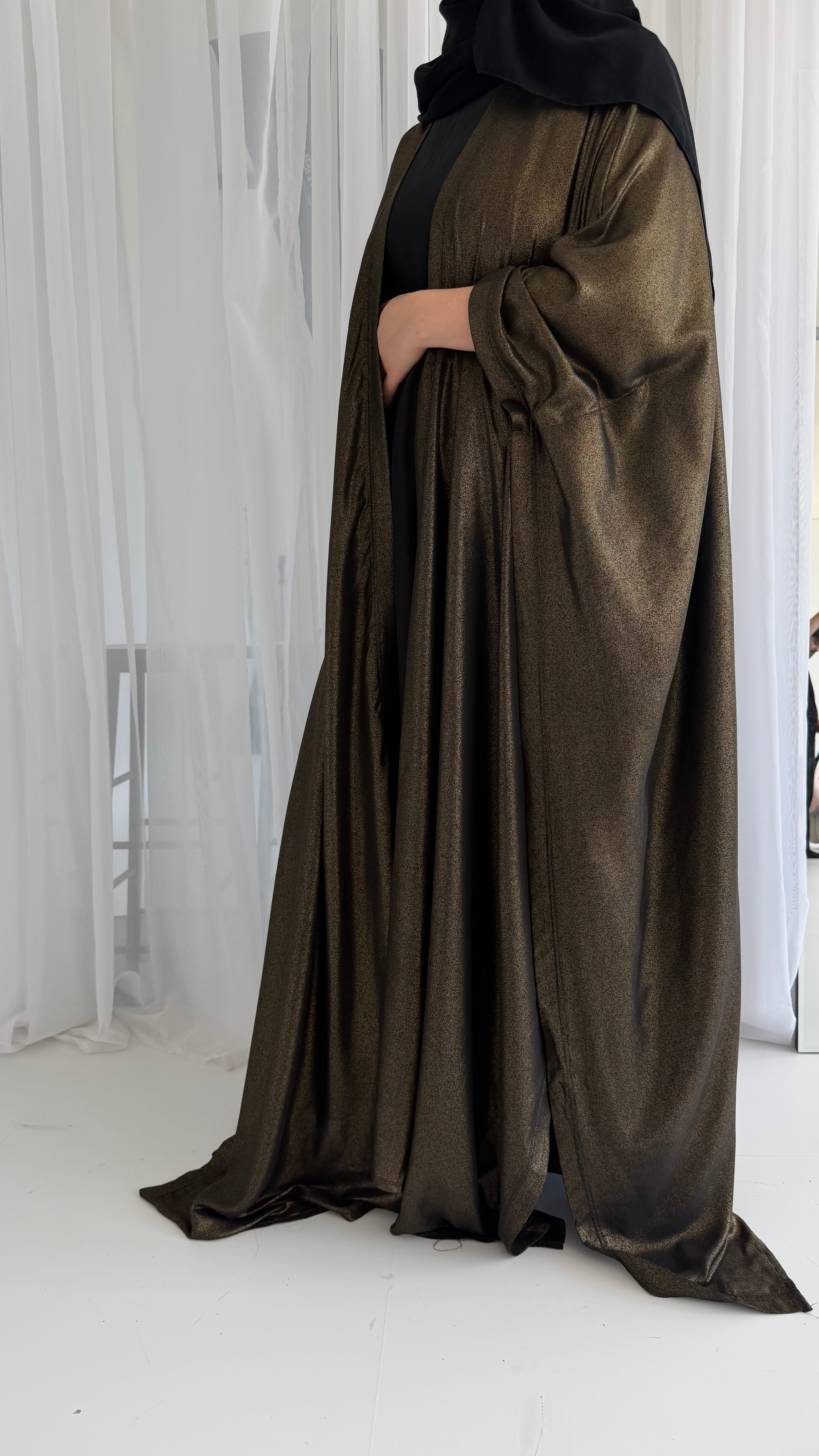 Gold Shimmer Wrap Abaya