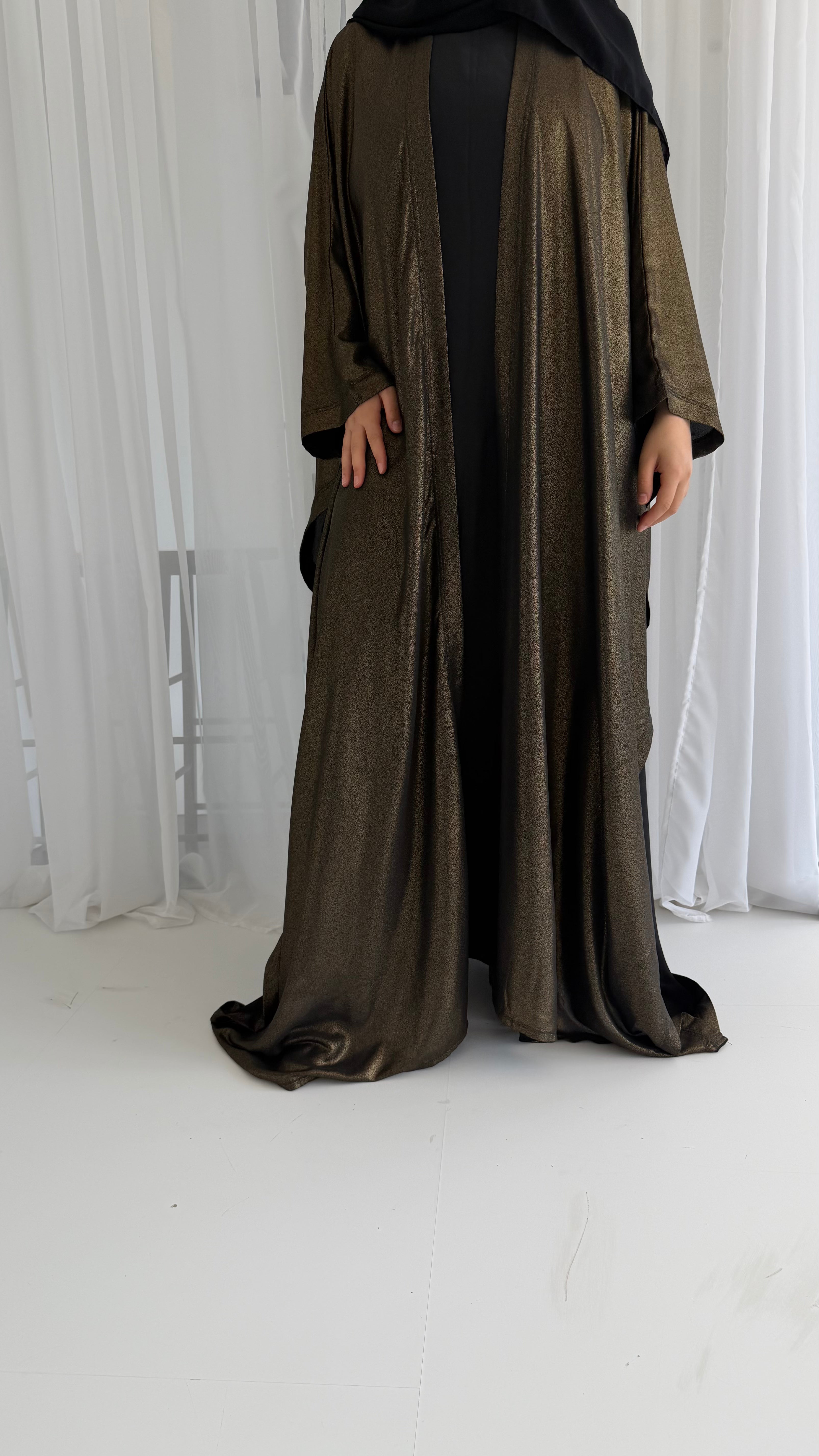 Gold Shimmer Wrap Abaya
