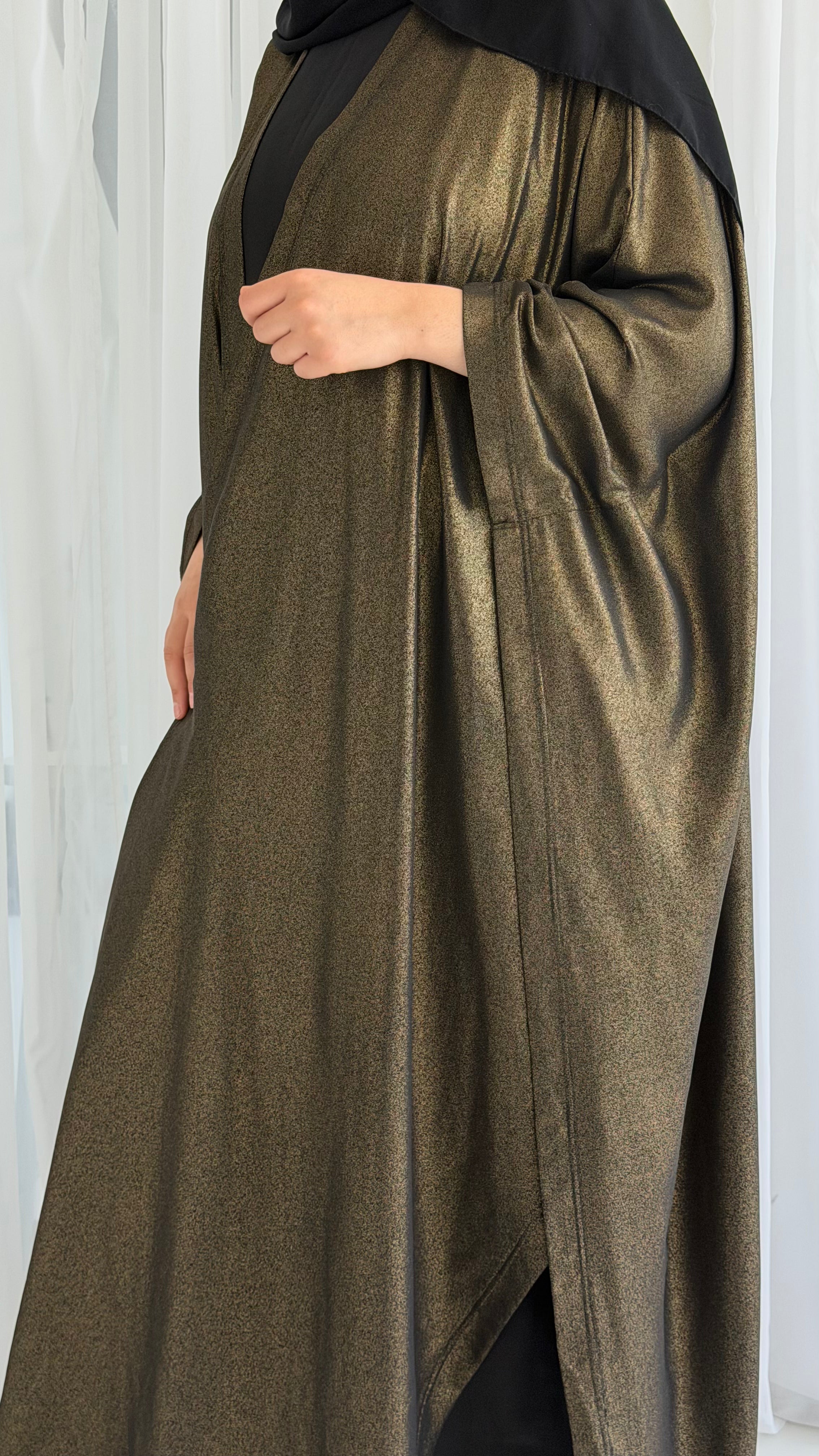 Gold Shimmer Wrap Abaya