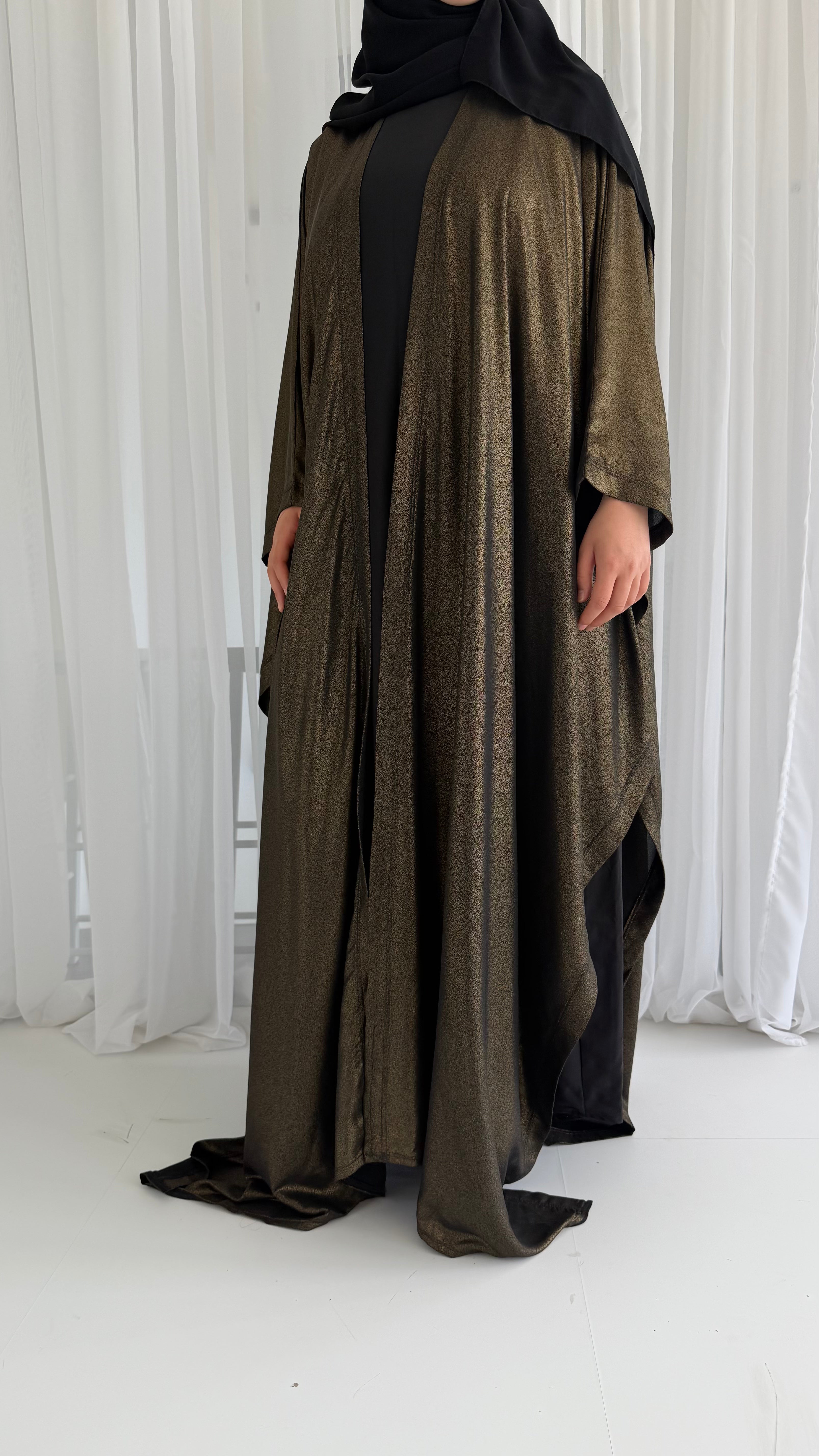 Gold Shimmer Wrap Abaya