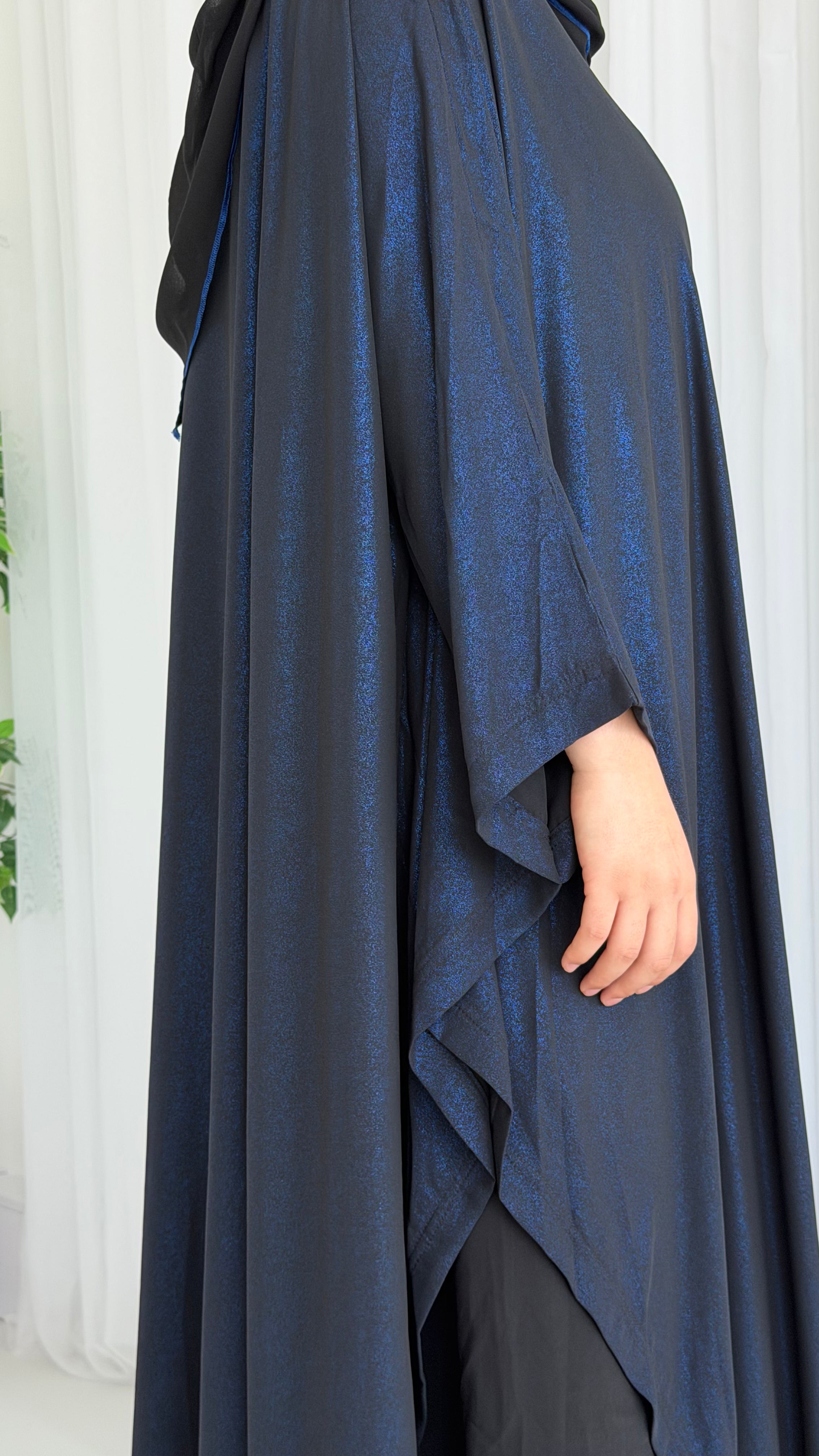 Navy Shimmer Wrap Abaya