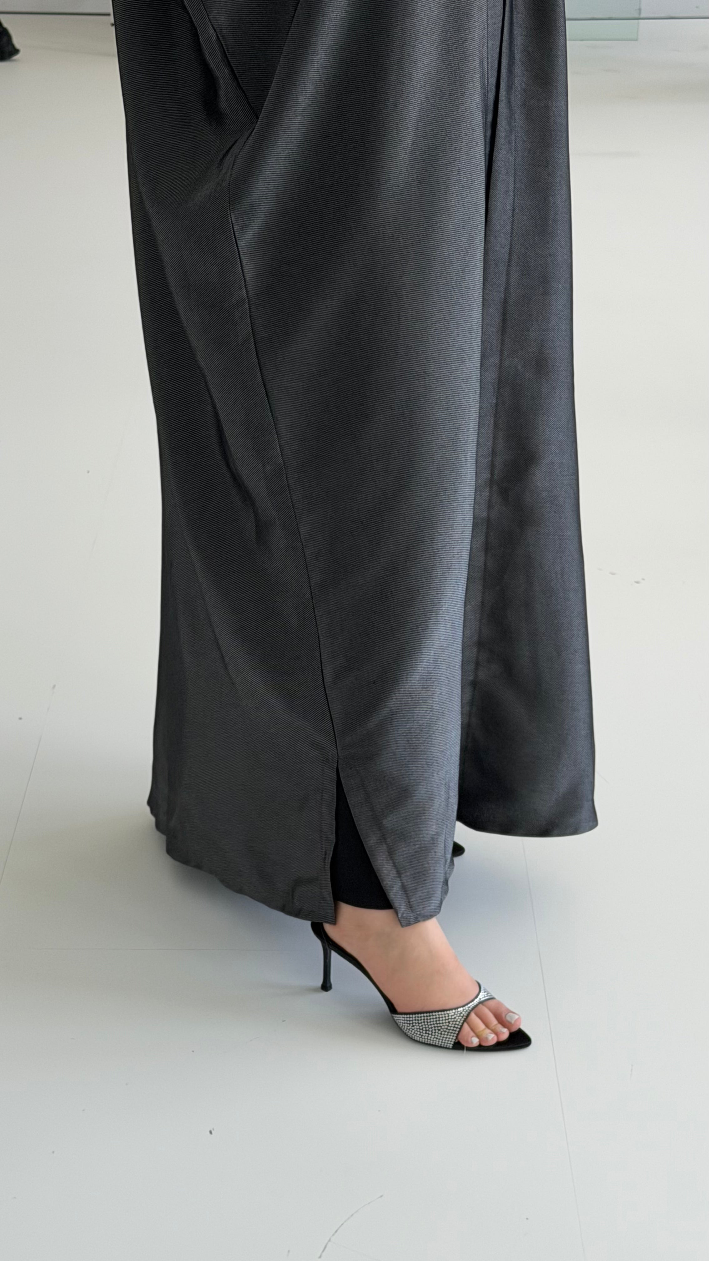 Grey Shimmer Bisht