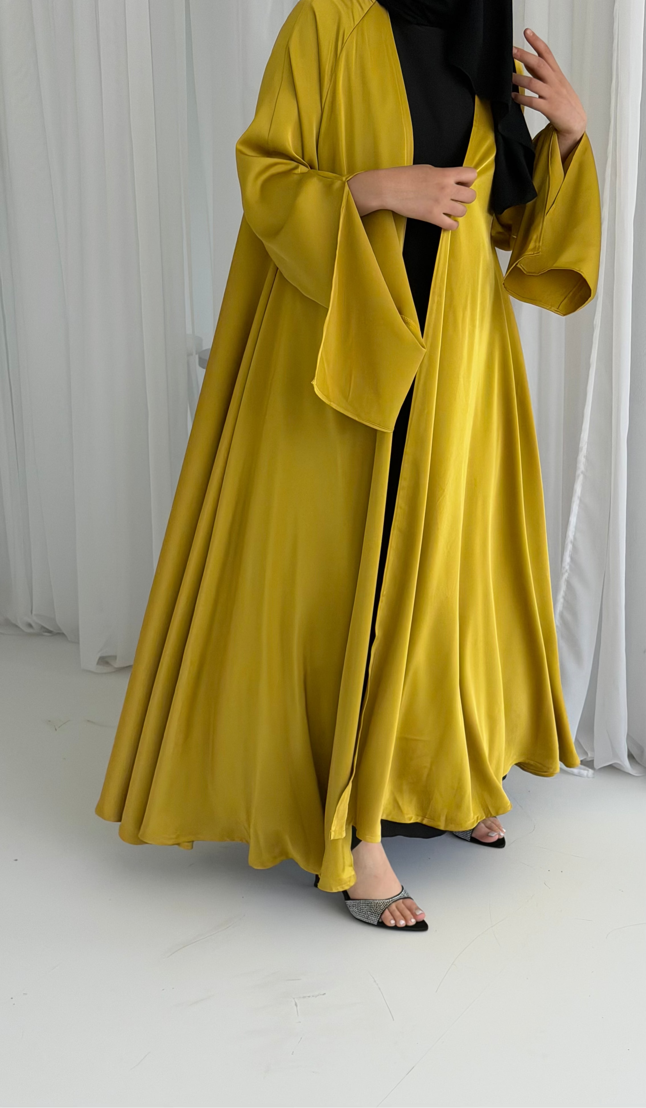 Mustard Waterfall Abaya