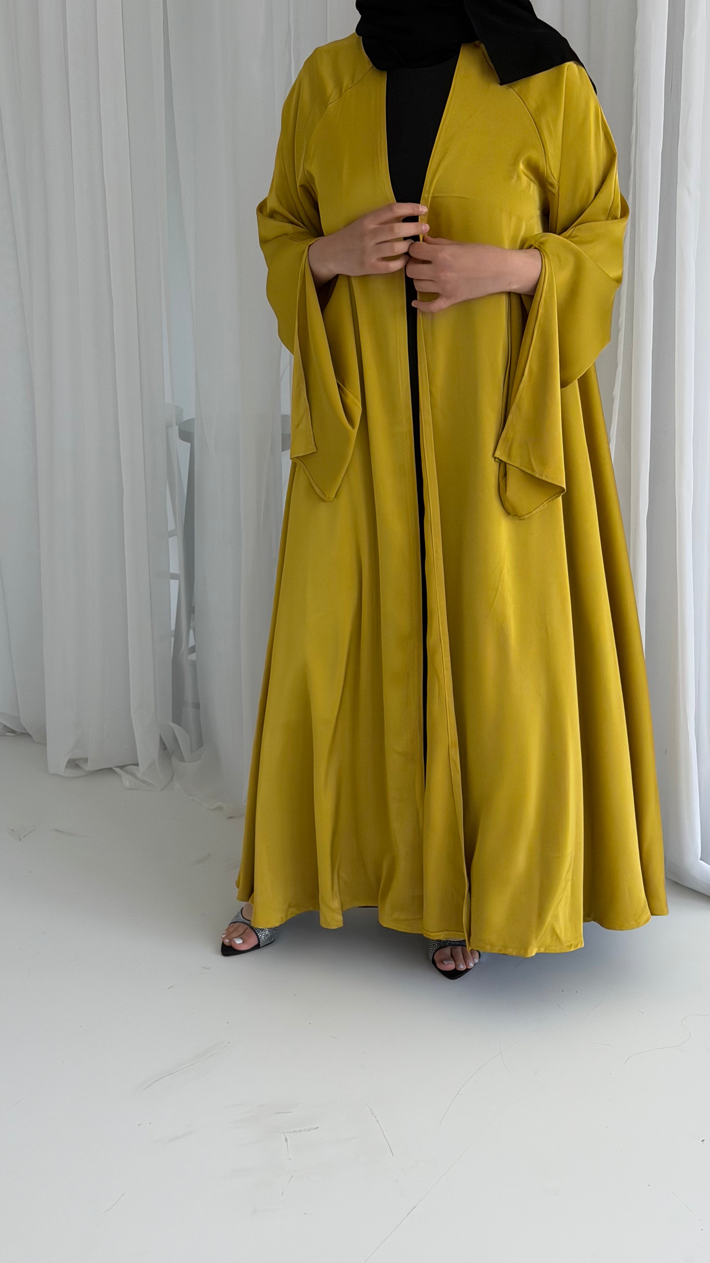 Mustard Waterfall Abaya