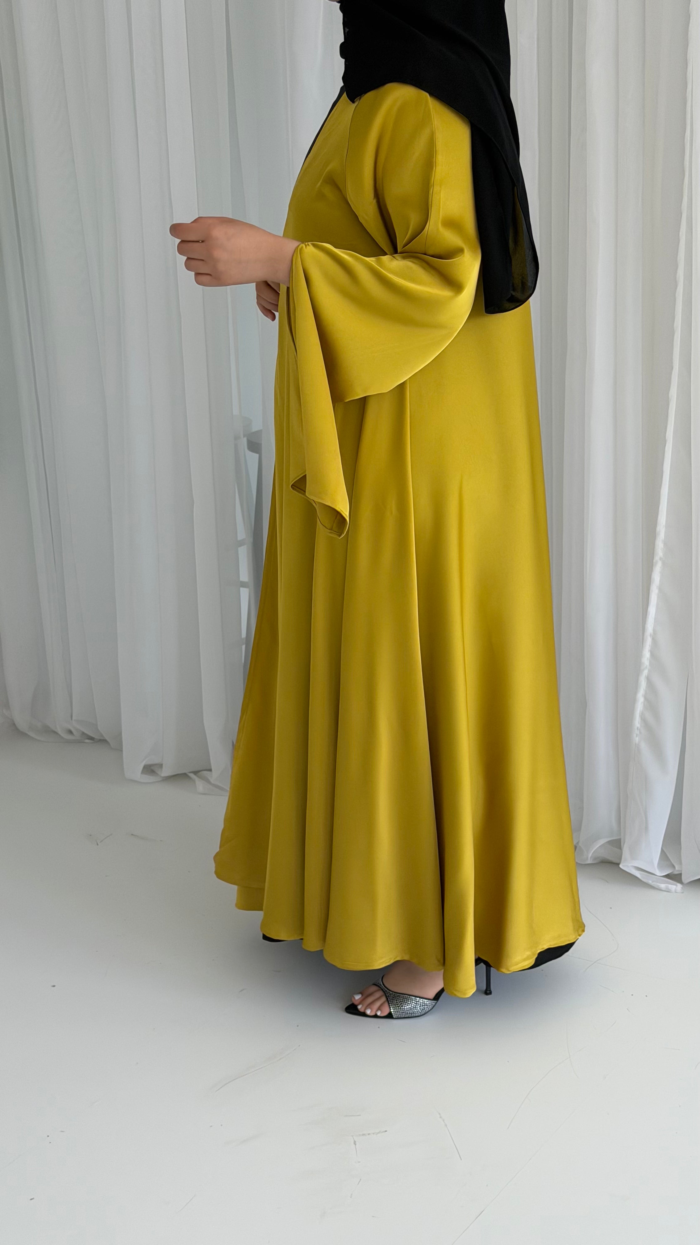 Mustard Waterfall Abaya