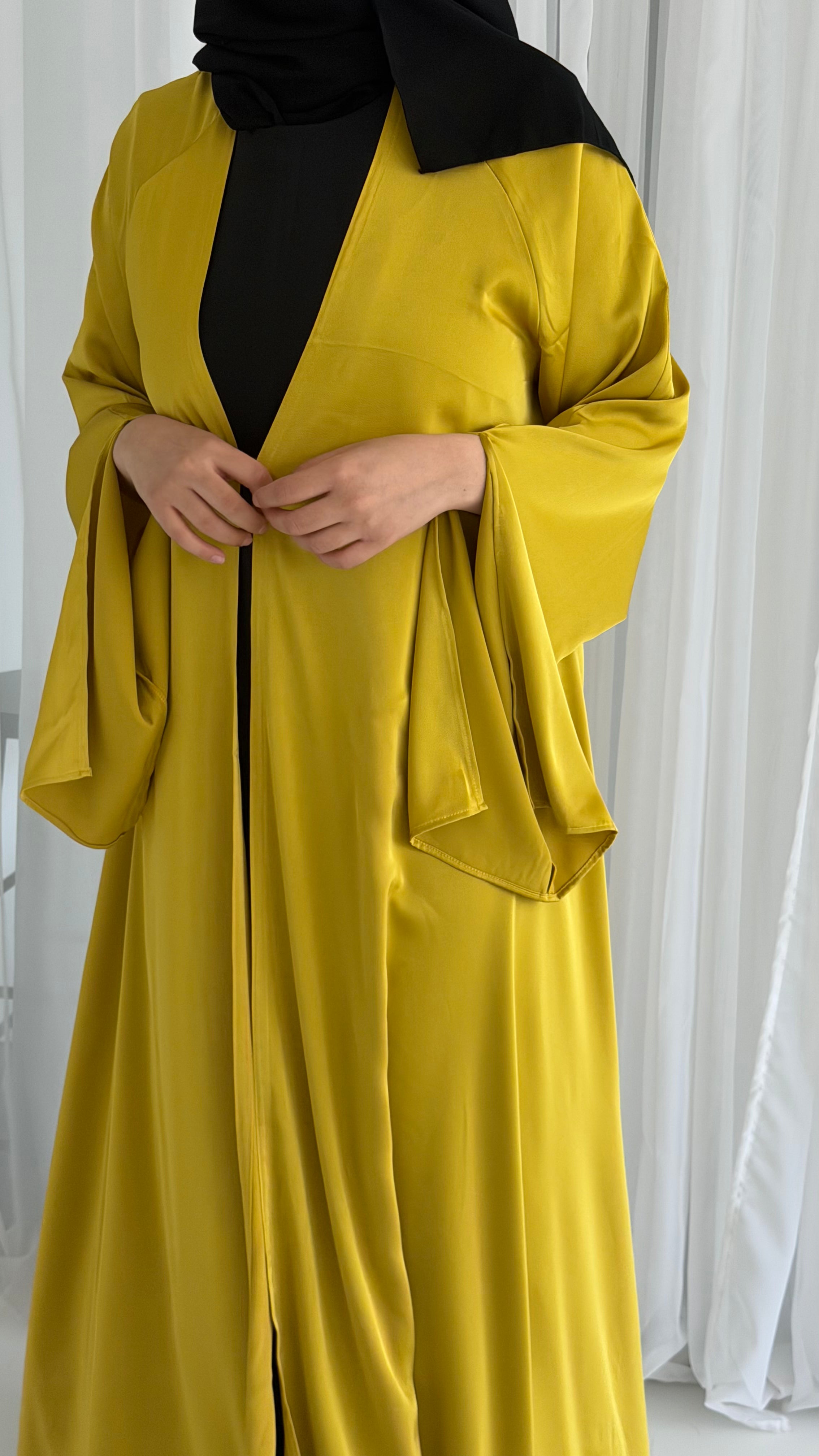 Mustard Waterfall Abaya