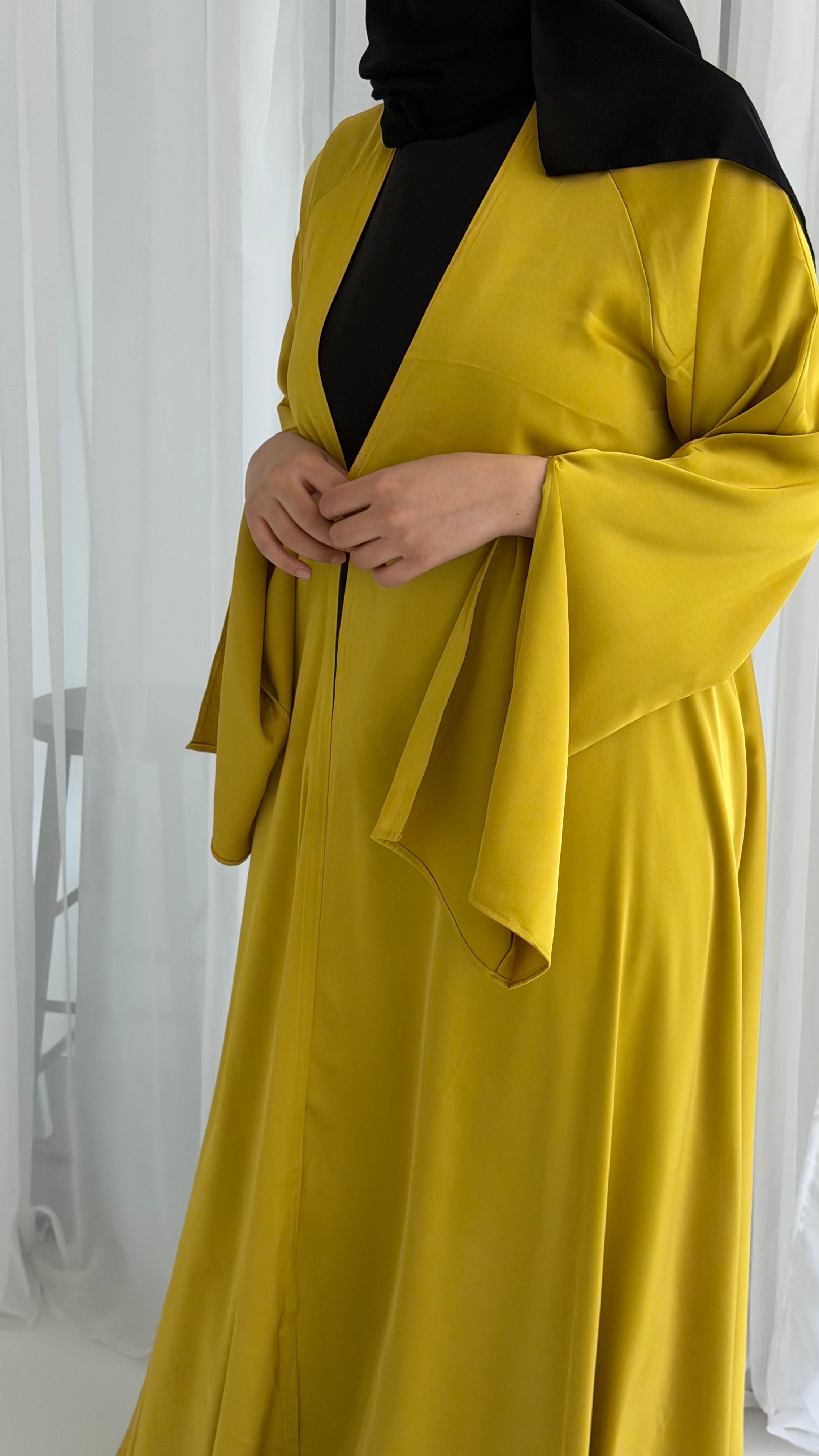Mustard Waterfall Abaya