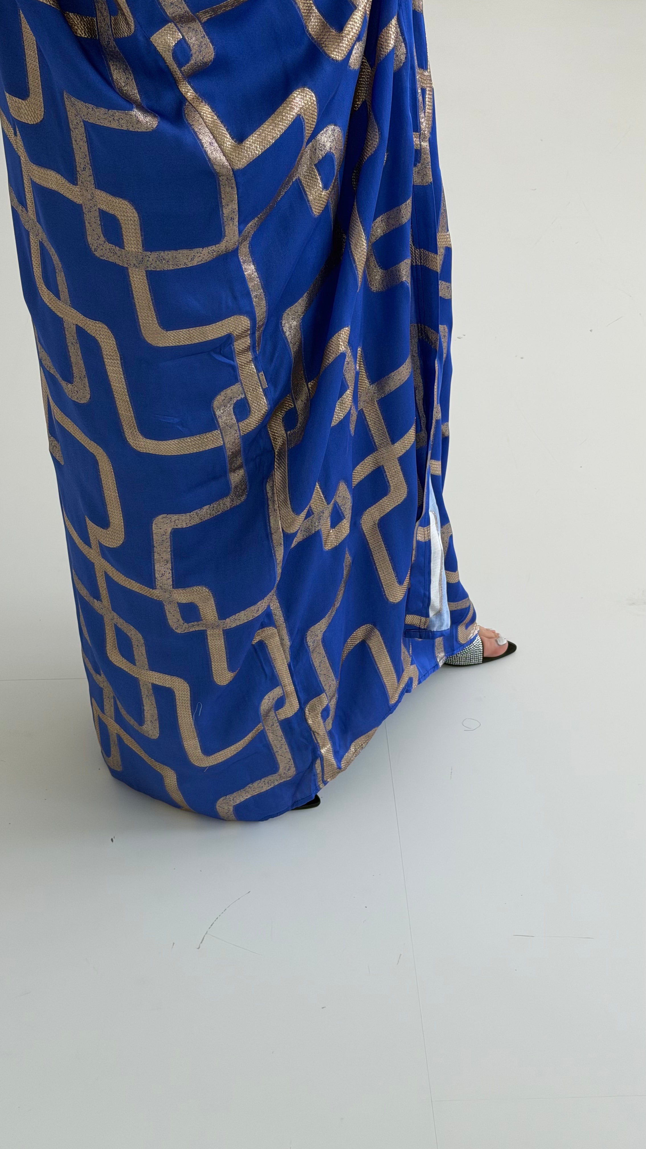 Golden Blue Pattern Abaya