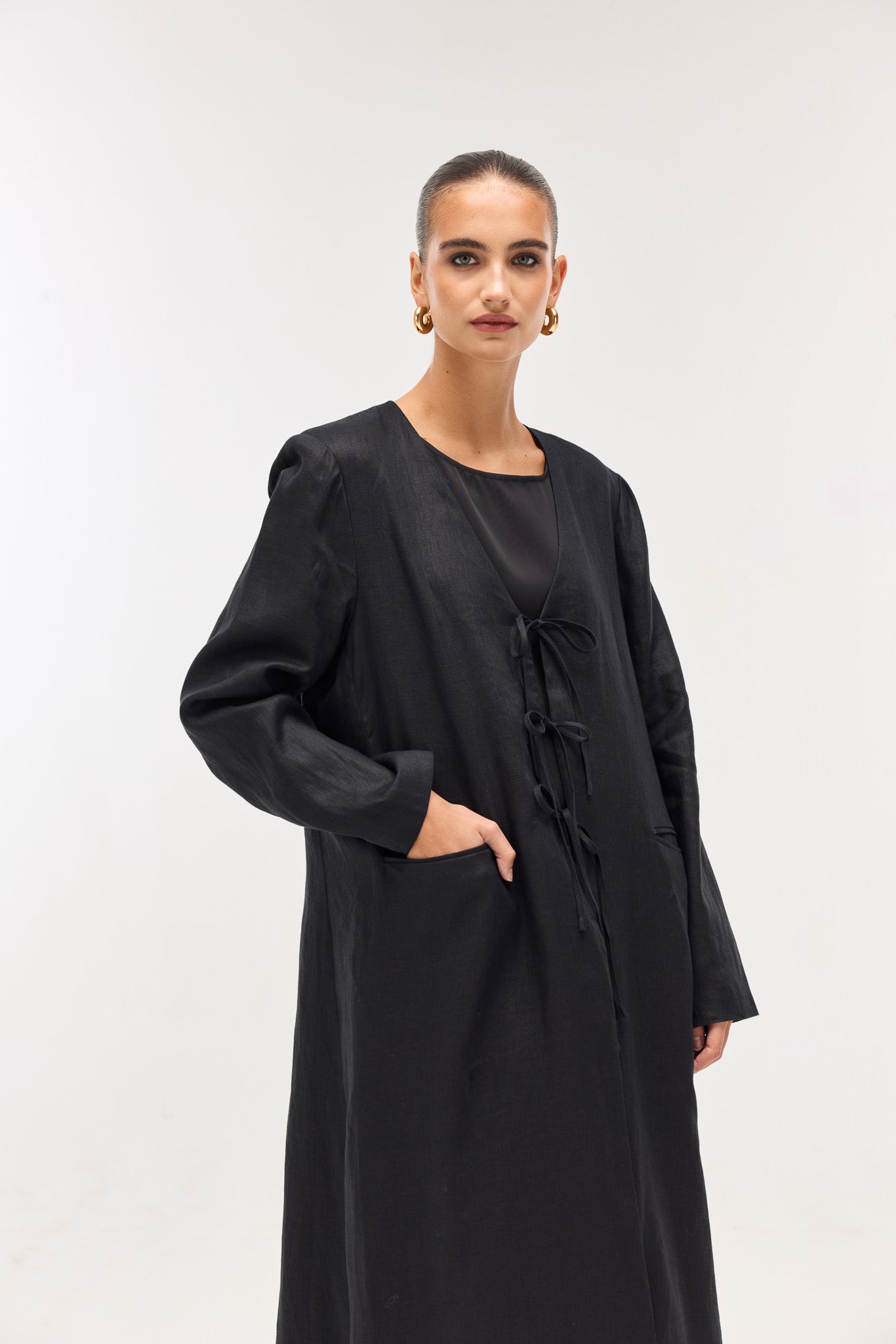 Black Linen Blazer