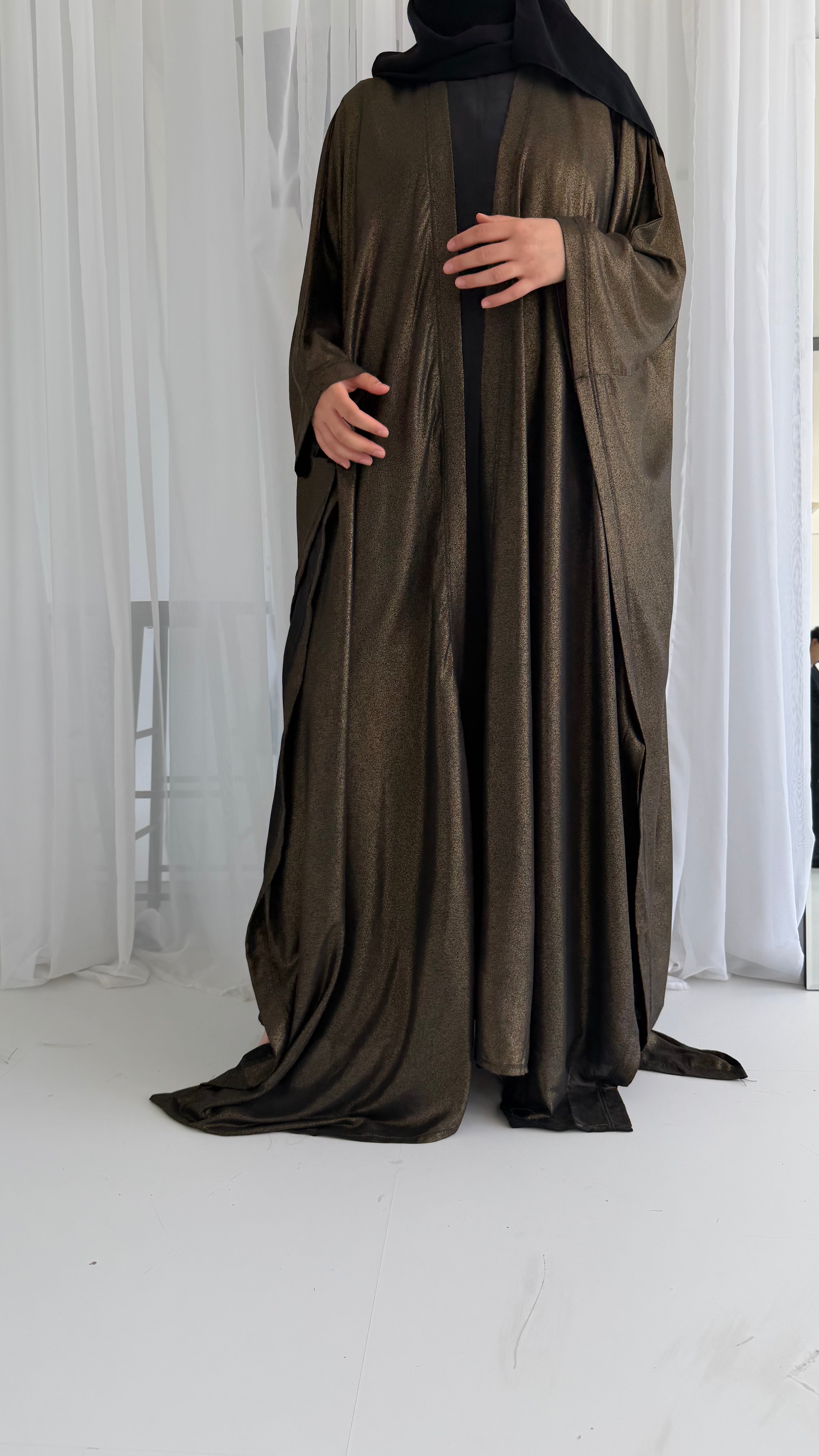 Gold Shimmer Wrap Abaya