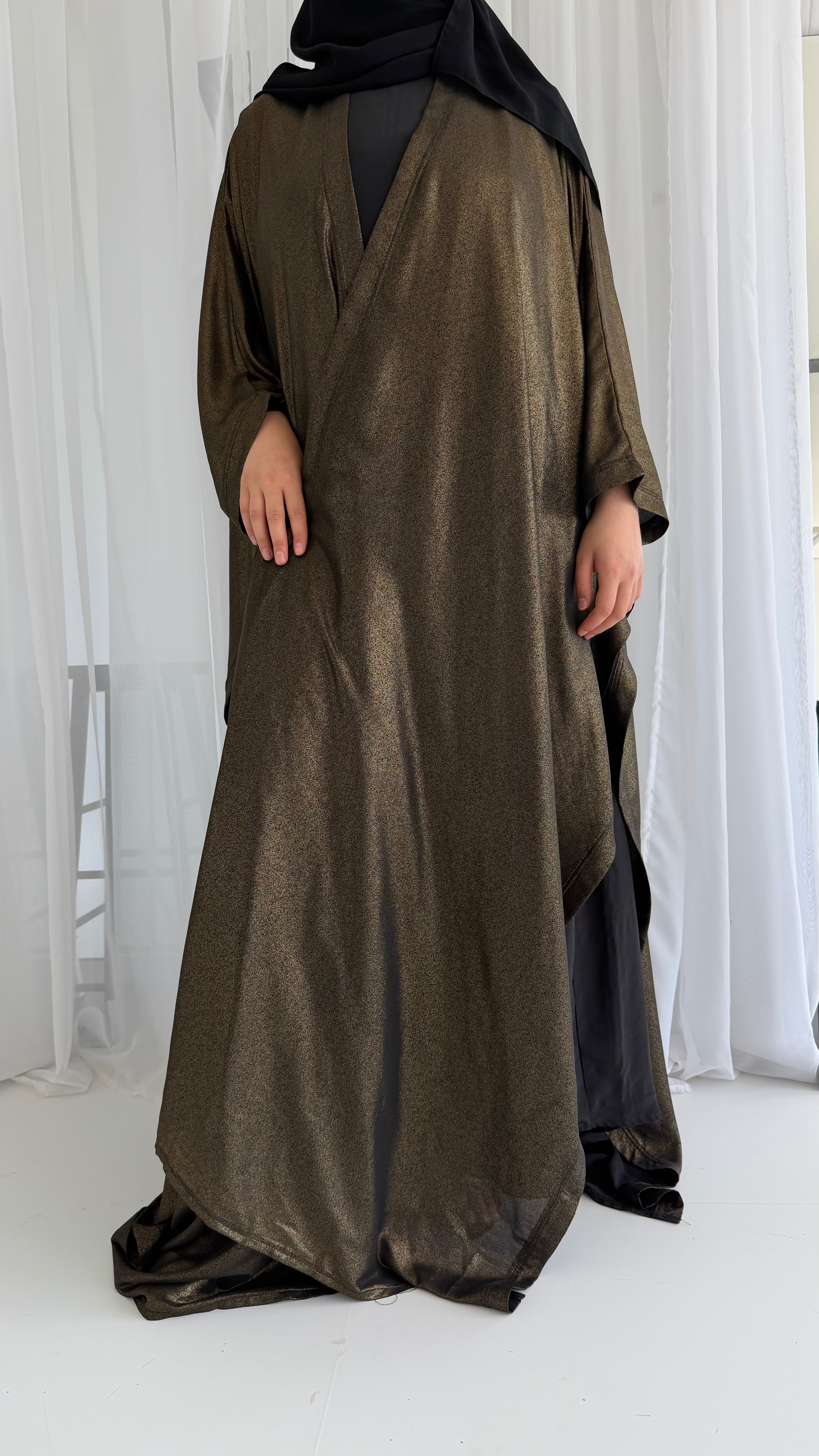 Gold Shimmer Wrap Abaya