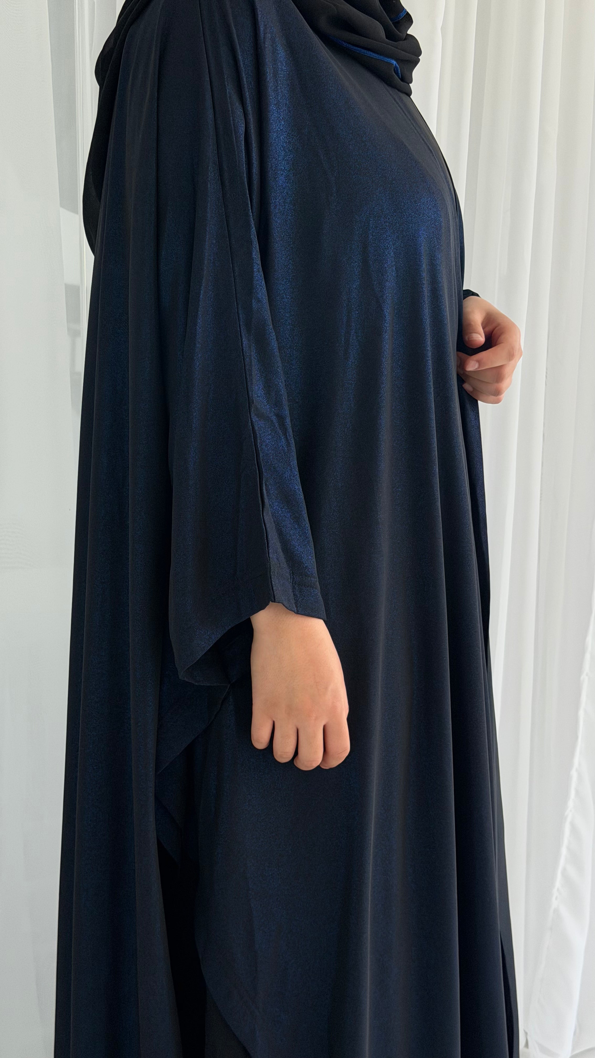 Navy Shimmer Wrap Abaya