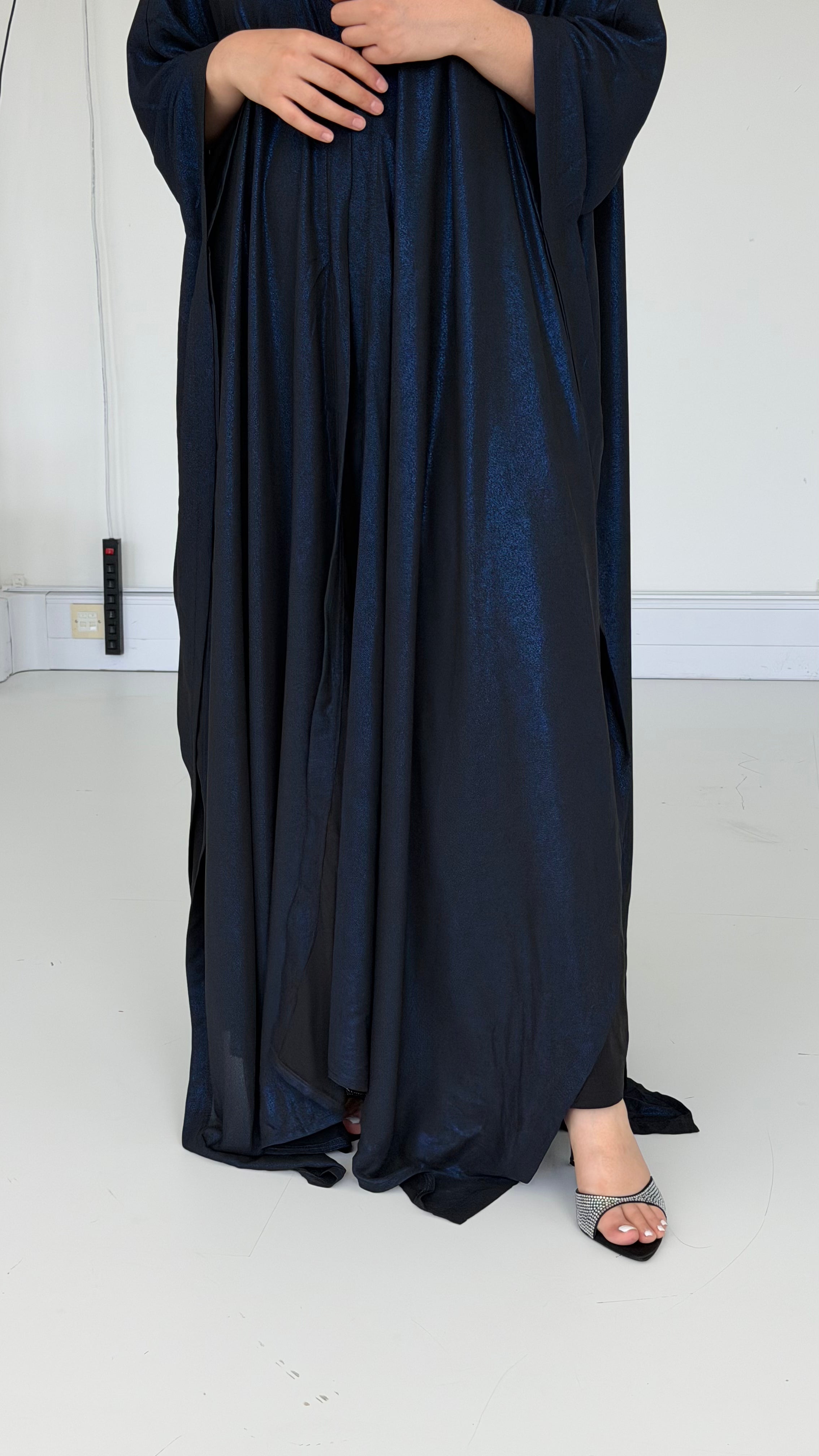 Navy Shimmer Wrap Abaya