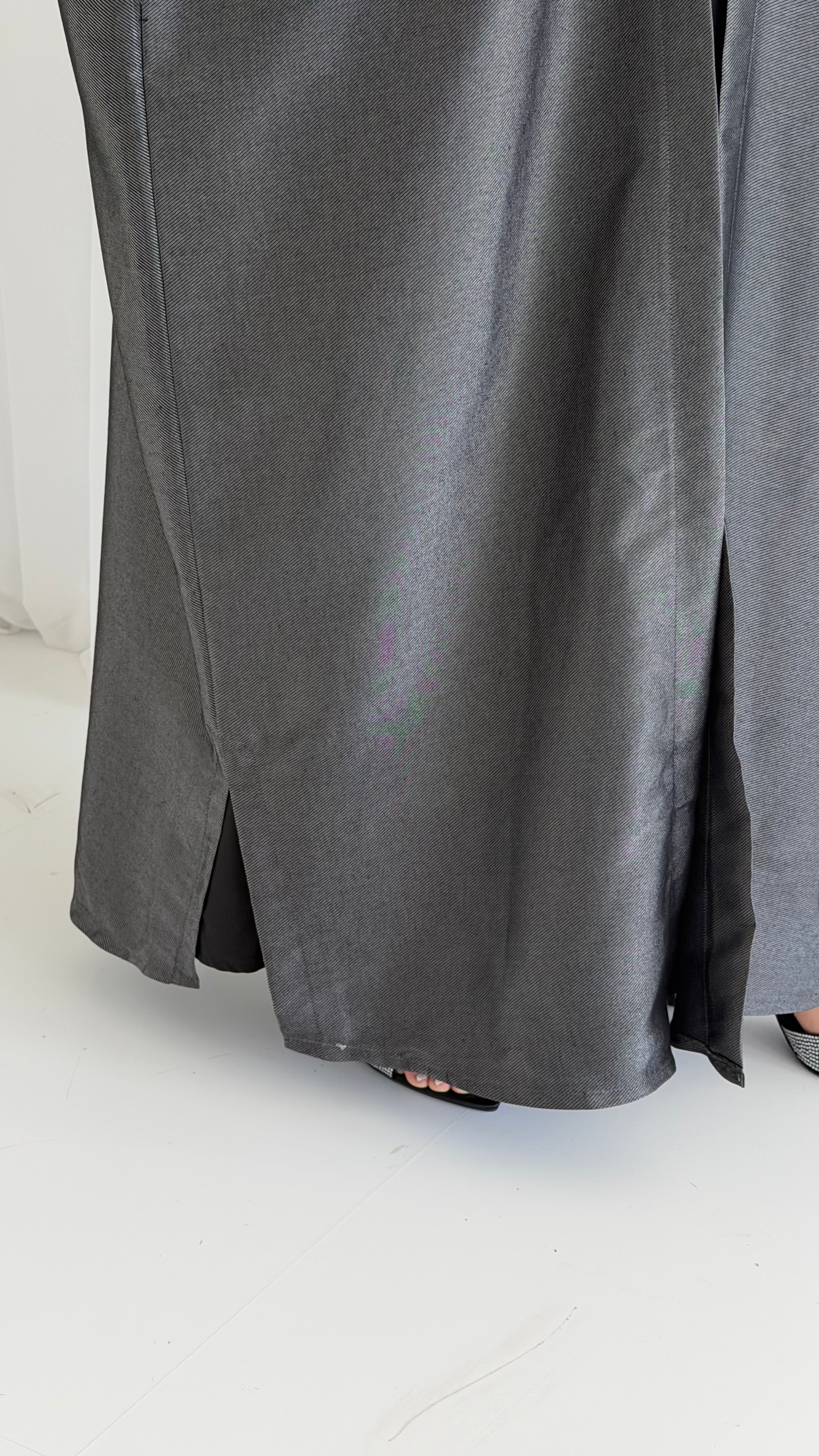 Grey Shimmer Bisht
