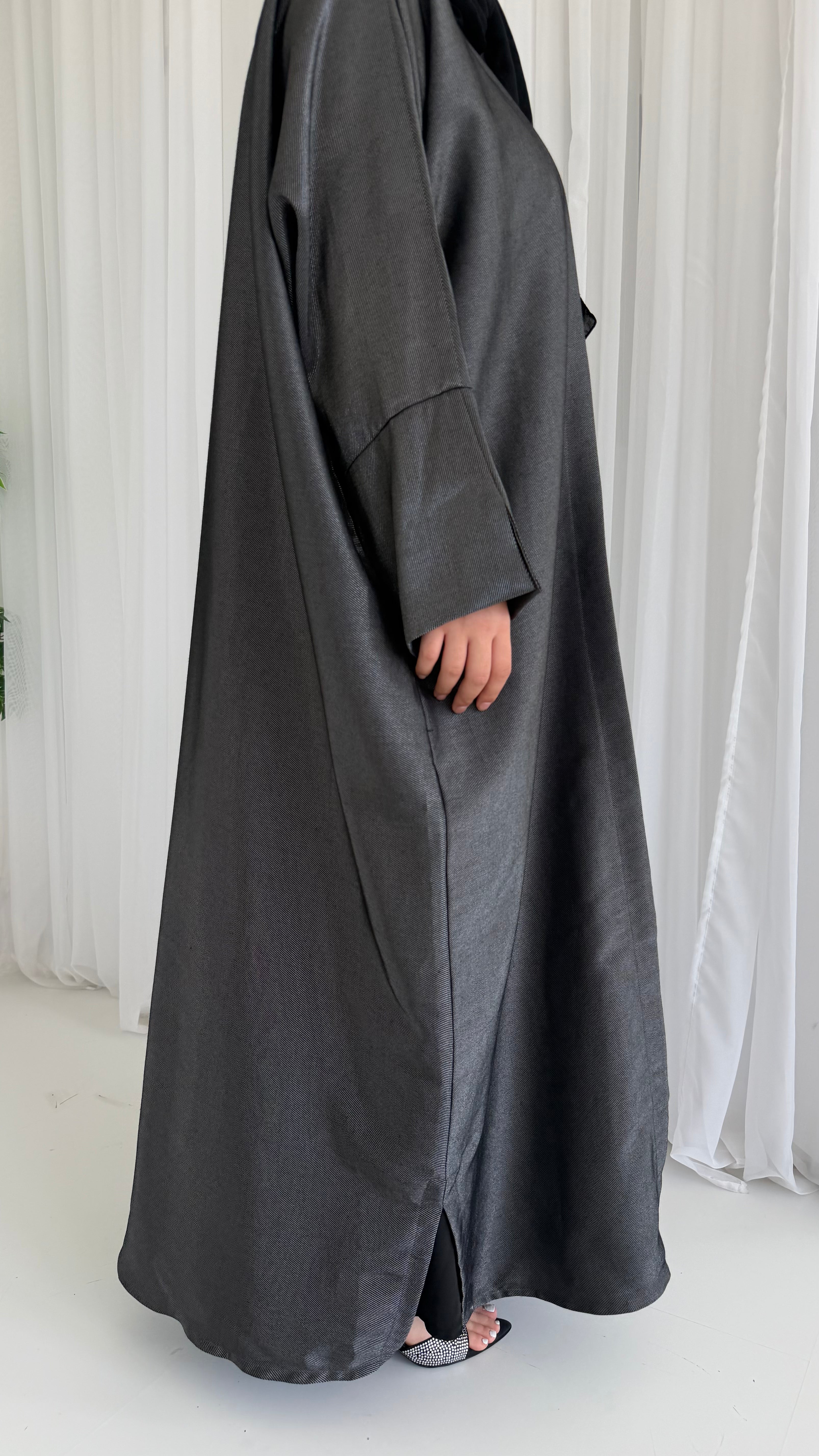 Grey Shimmer Bisht