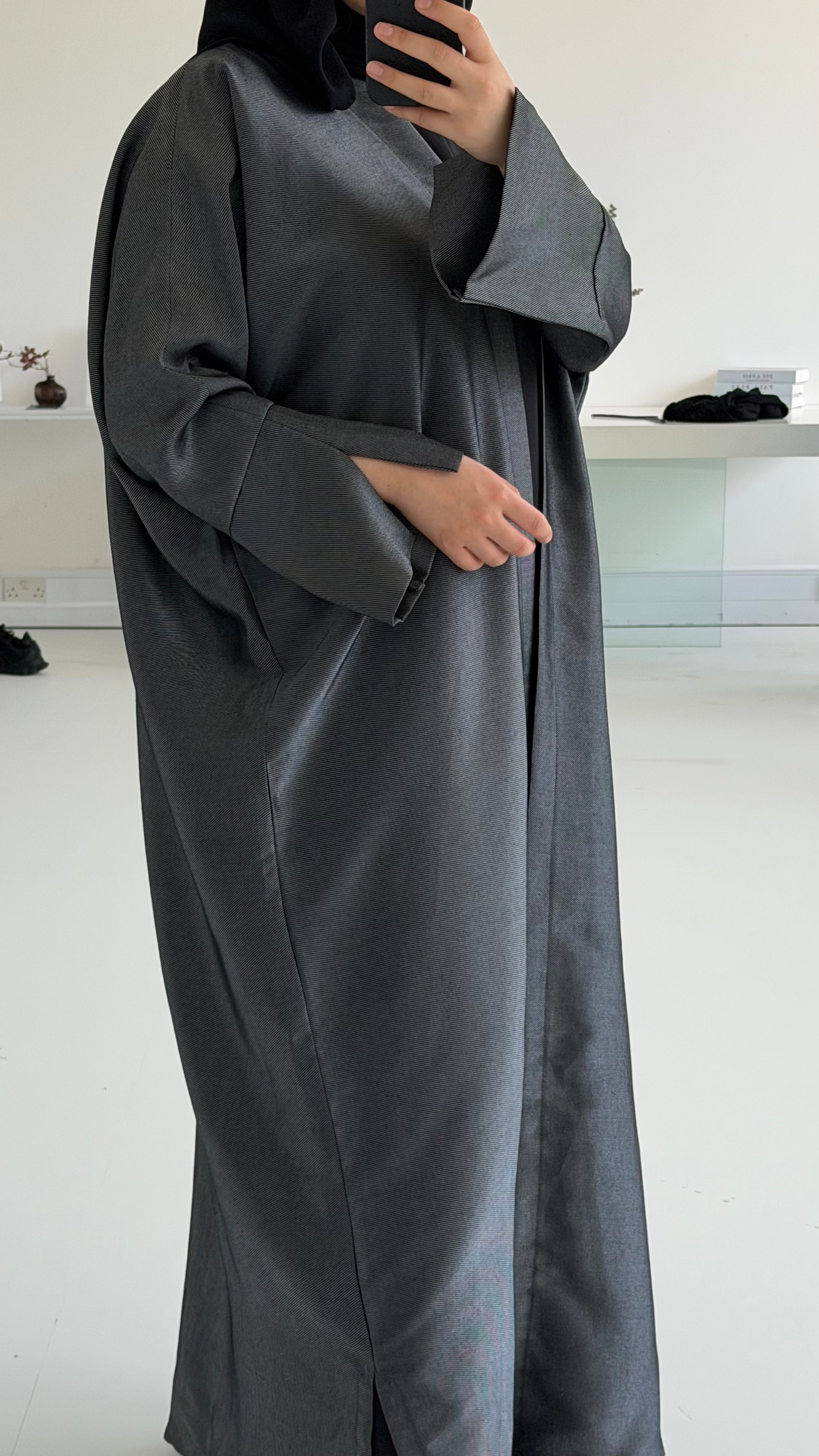 Grey Shimmer Bisht
