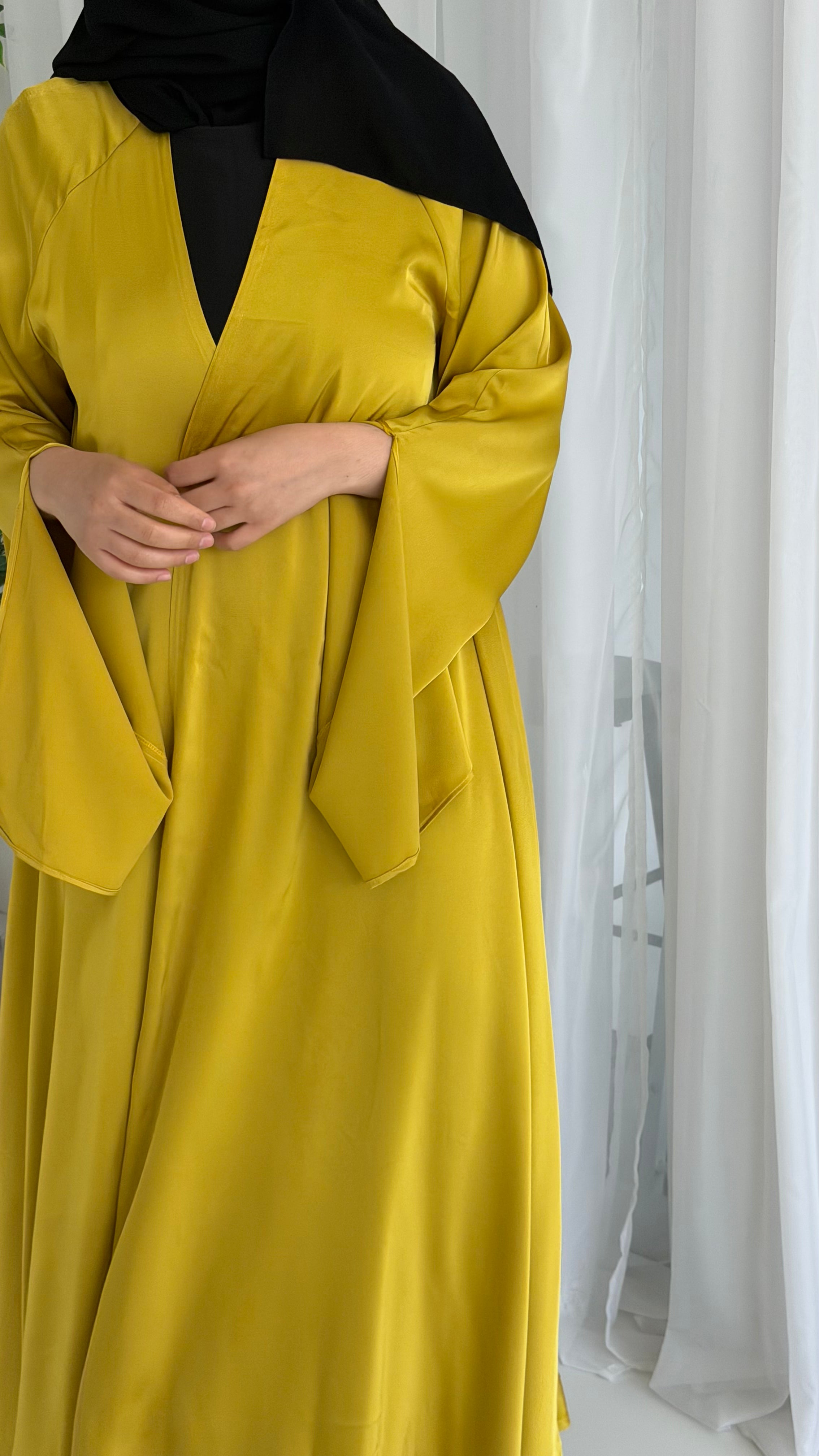 Mustard Waterfall Abaya