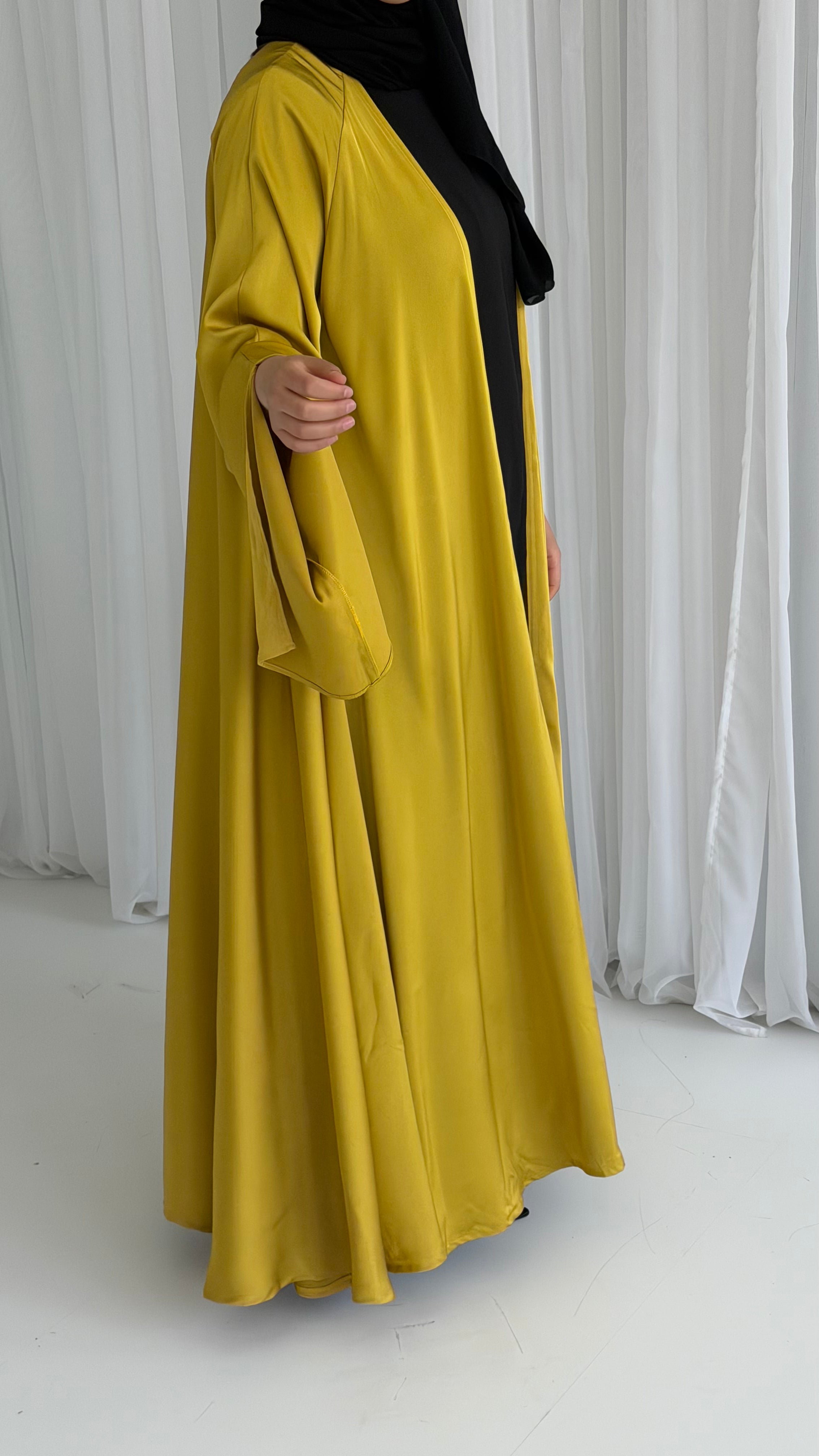 Mustard Waterfall Abaya
