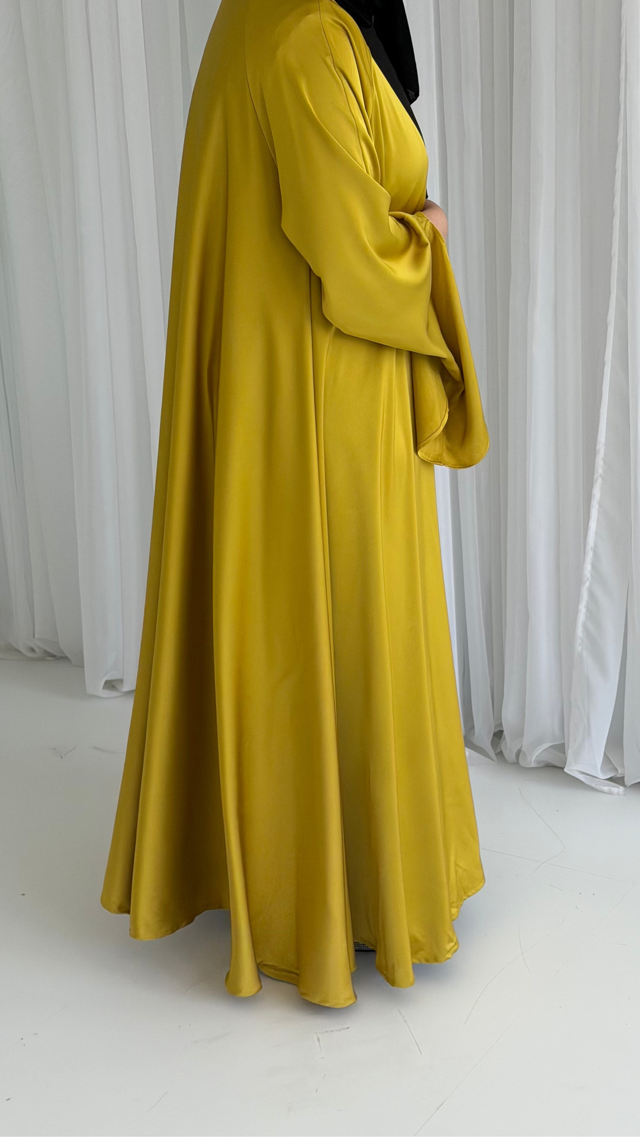 Mustard Waterfall Abaya