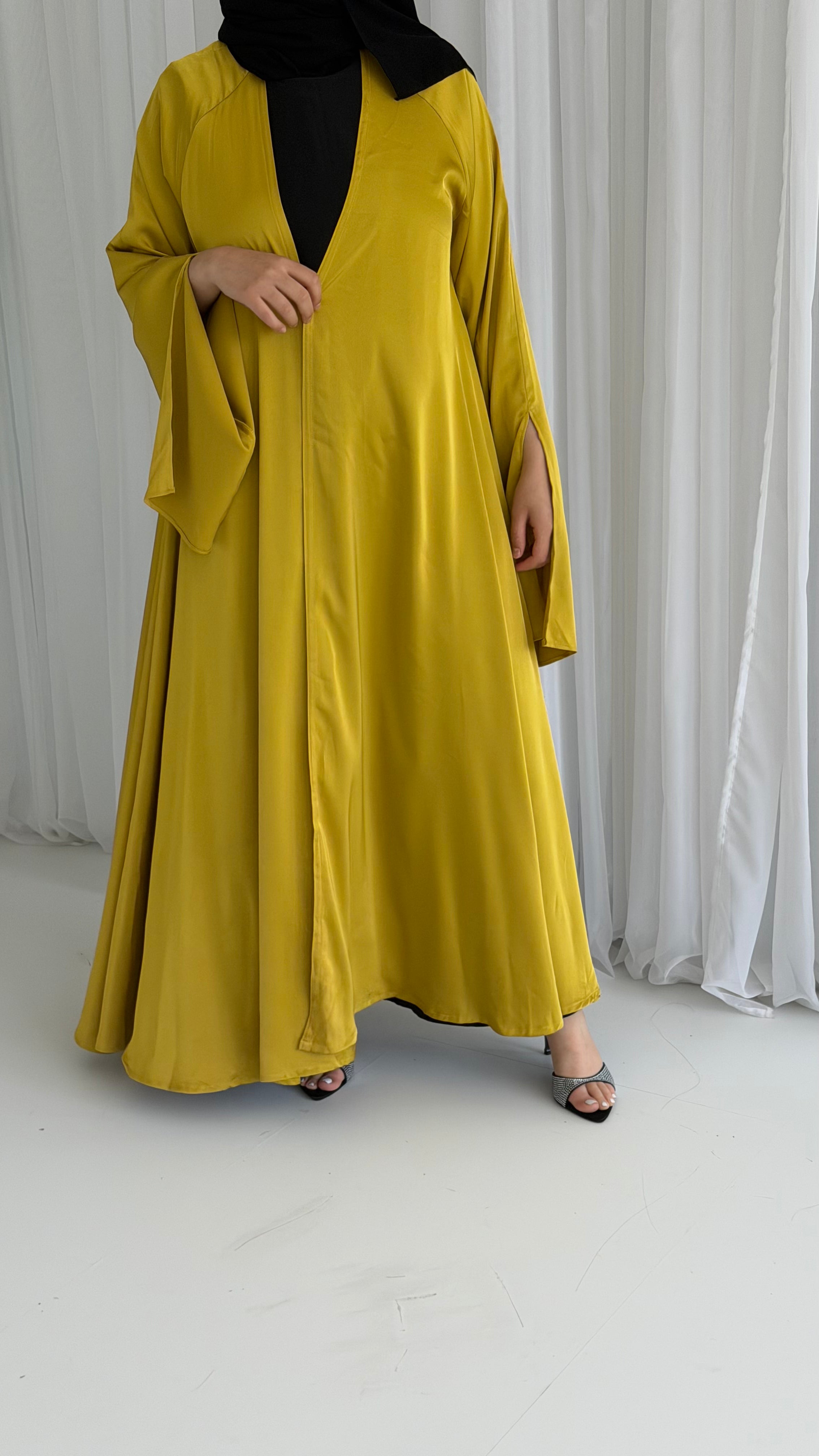 Mustard Waterfall Abaya
