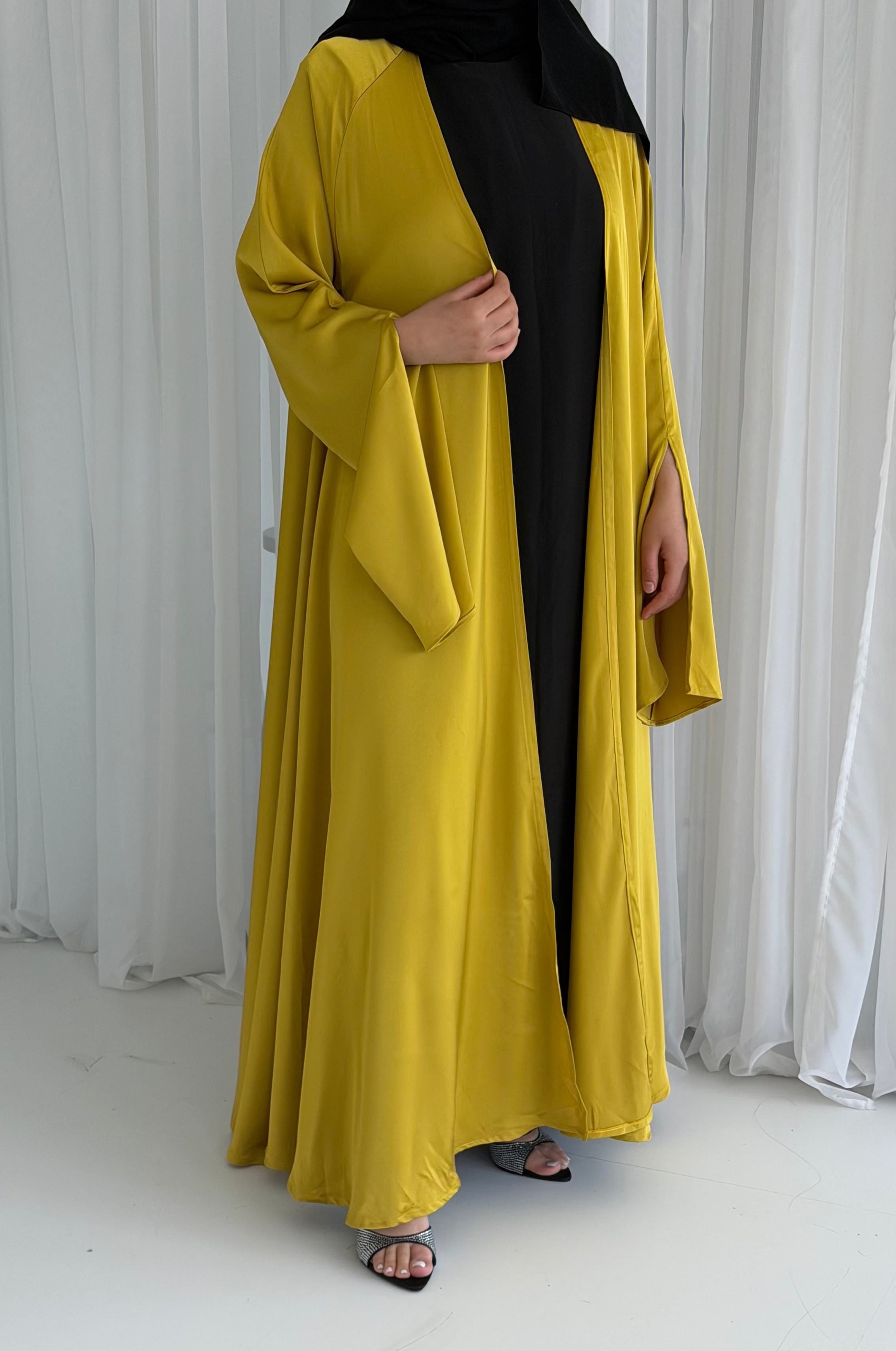 Mustard Waterfall Abaya