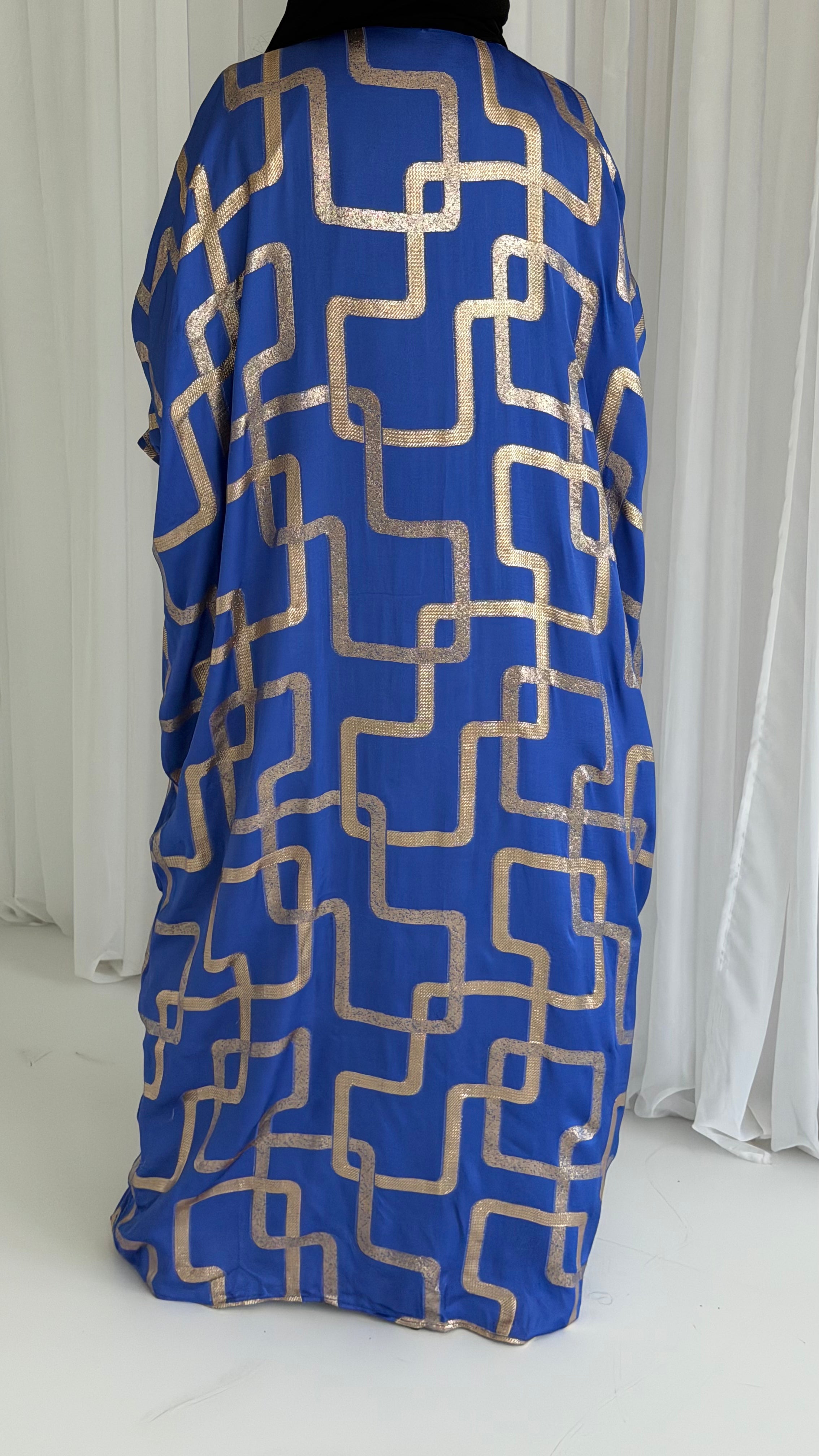 Golden Blue Pattern Abaya