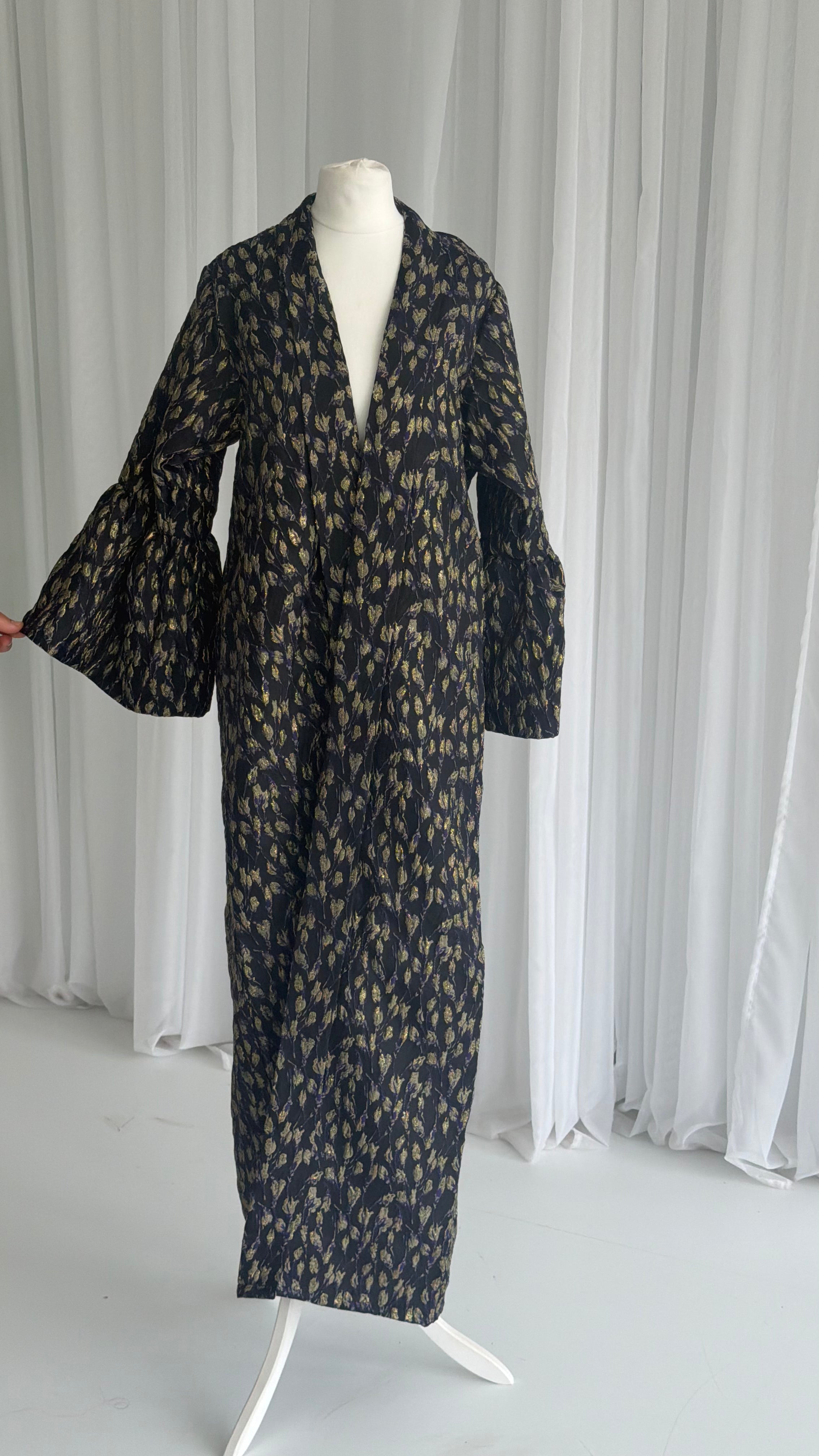Black Floral Abaya
