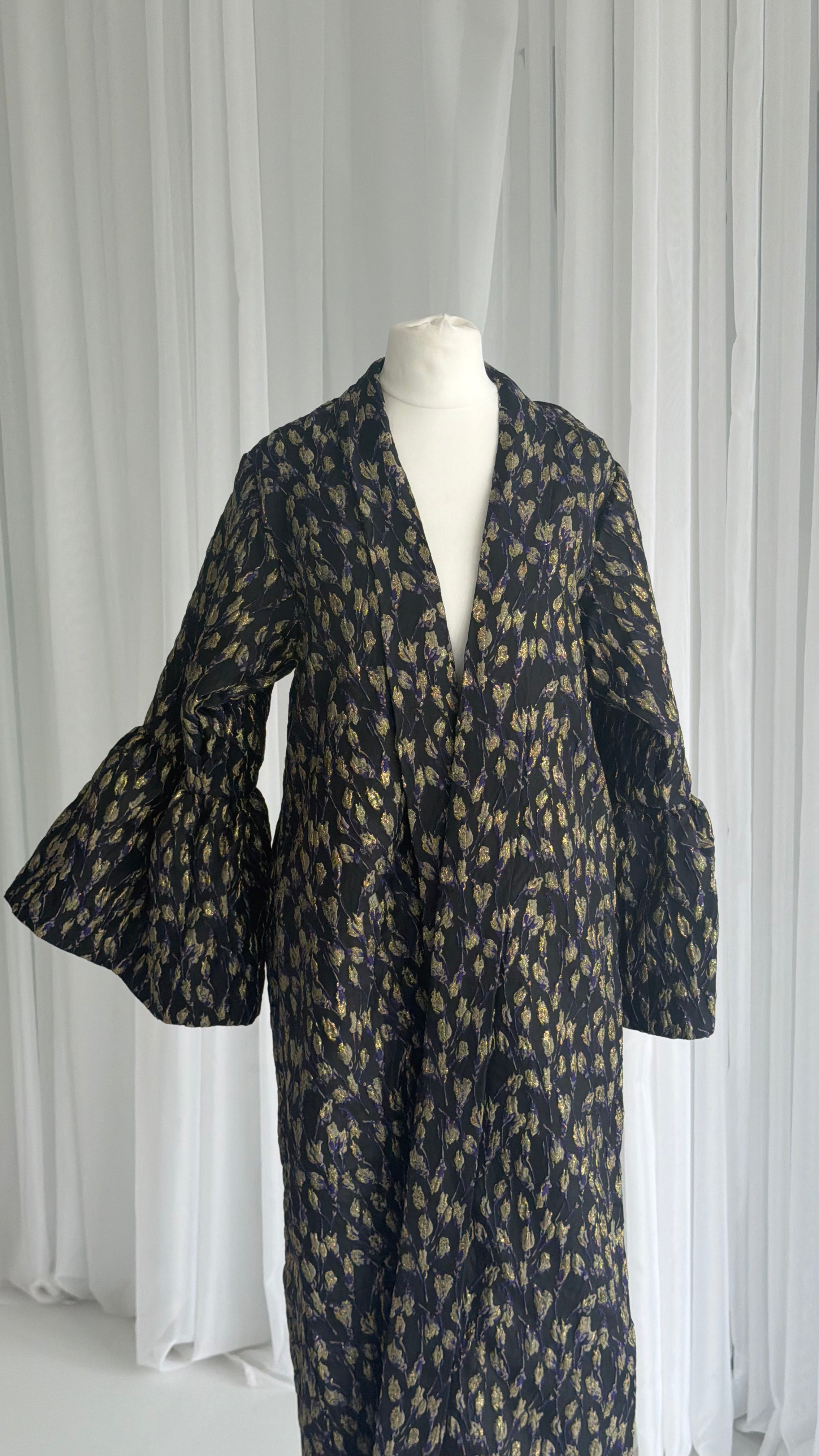 Black Floral Abaya