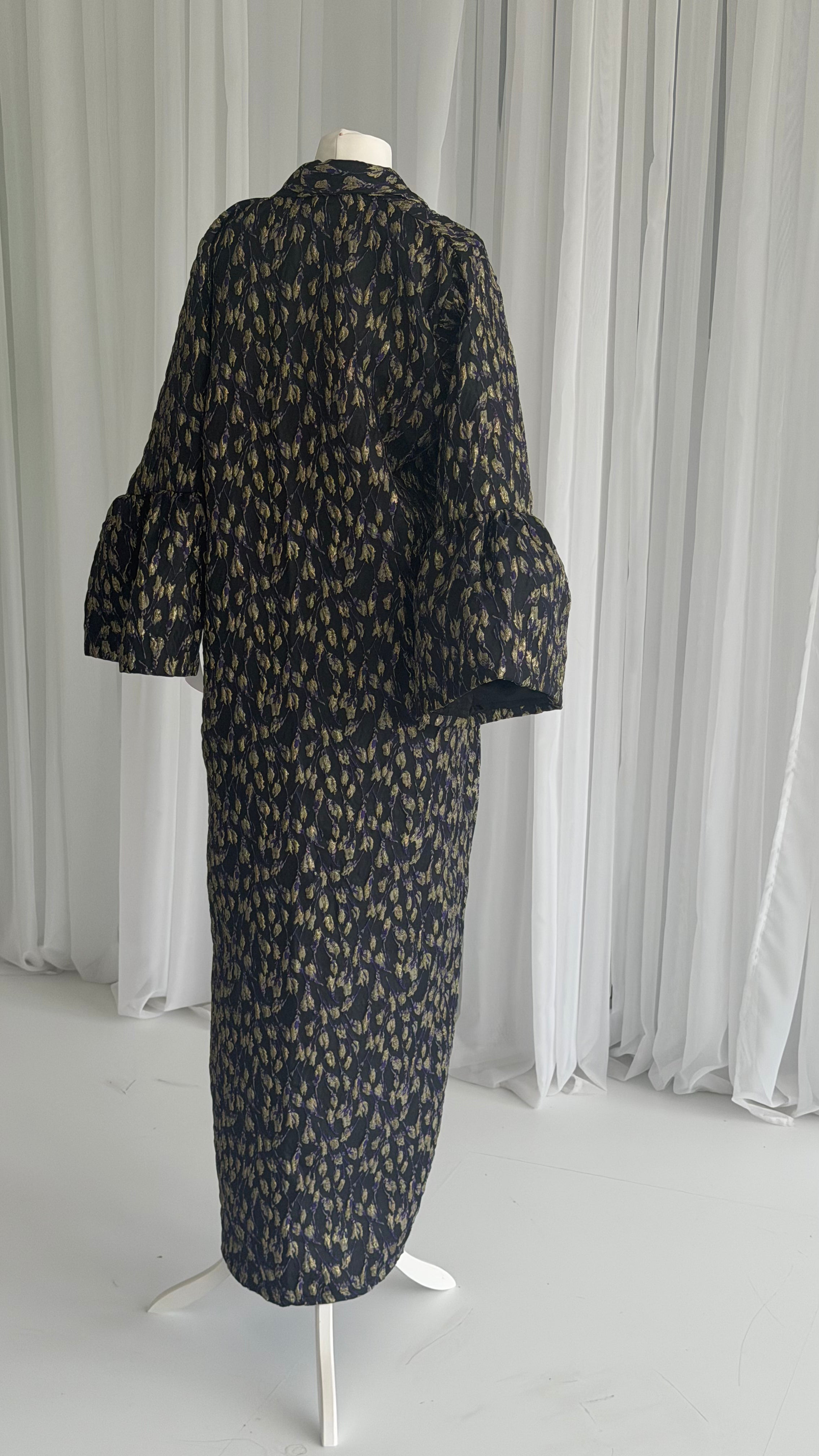 Black Floral Abaya